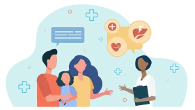 Comprehensive Healthcare Consultation Clipart Illustration for Family Wellness