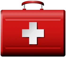 Emergency First Aid Kit Clipart with Prominent Medical Cross Symbol