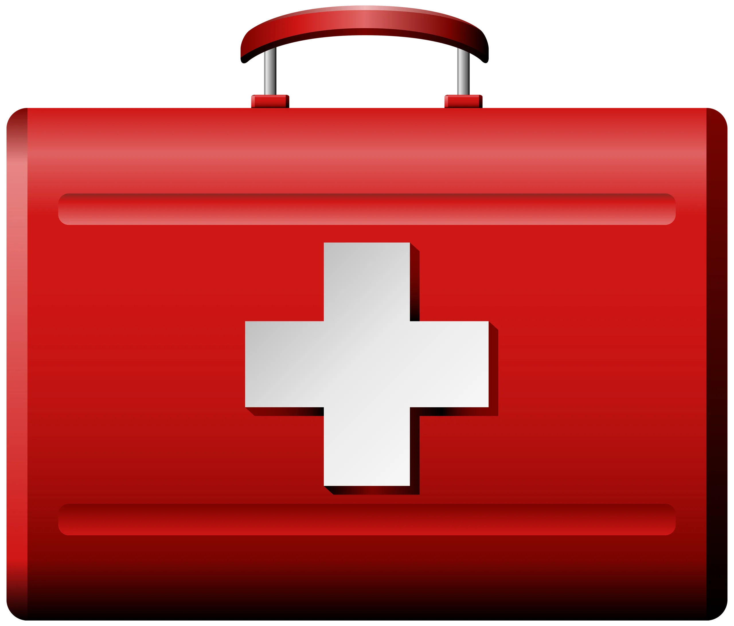 Emergency First Aid Kit Clipart with Prominent Medical Cross Symbol
