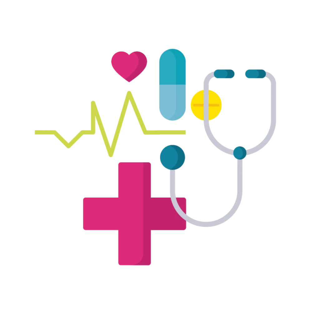 Healthcare and Medical Services Colorful Symbolic Clipart Illustration Design
