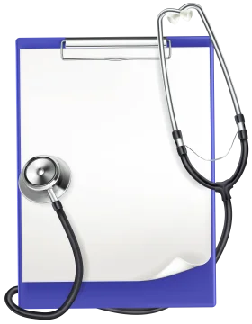 Medical Diagnostic Stethoscope and Clipboard Healthcare Professional Clipart Illustration