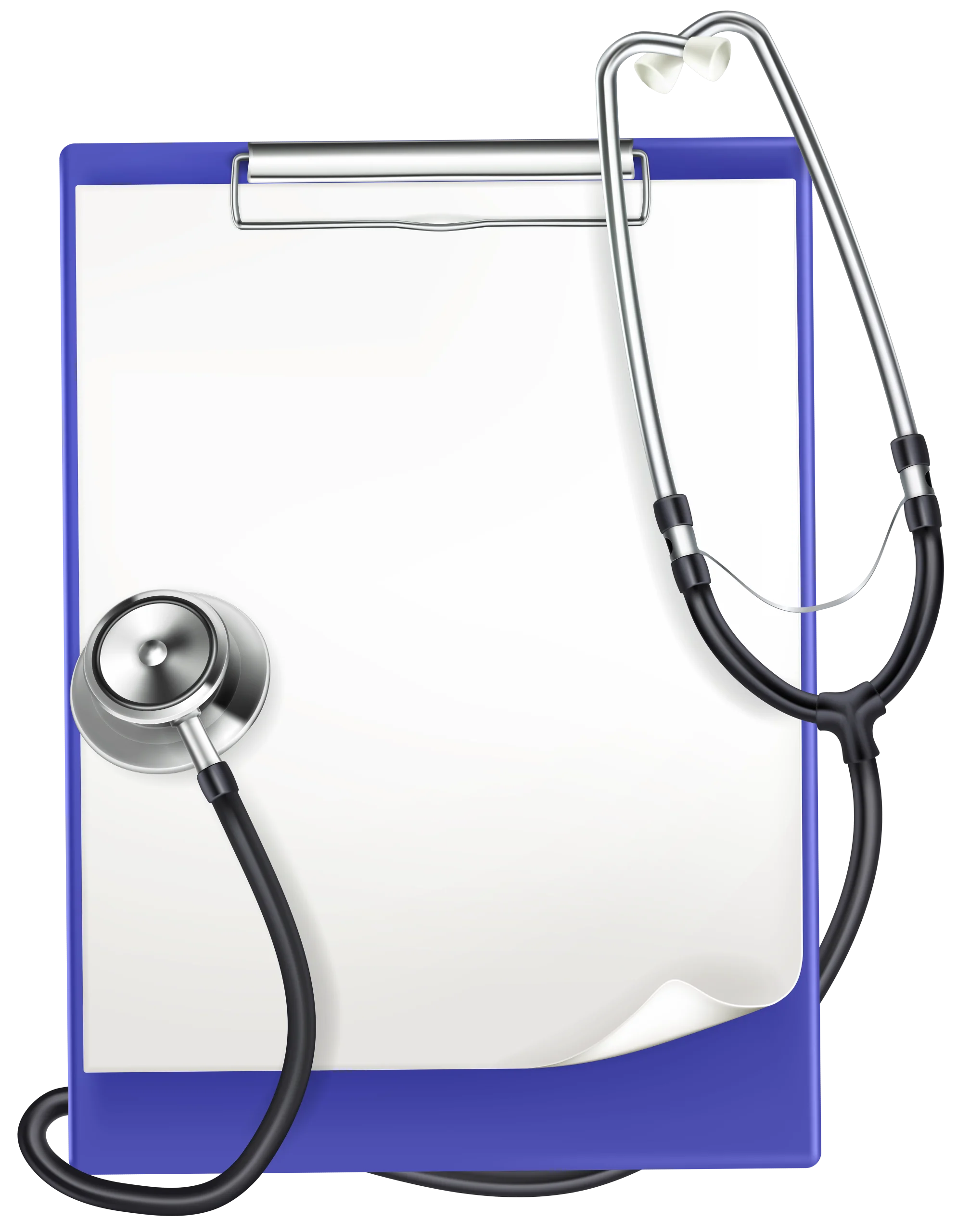Medical Diagnostic Stethoscope and Clipboard Healthcare Professional Clipart Illustration