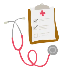 Medical Health Assessment Clipboard and Stethoscope Professional Clipart Design