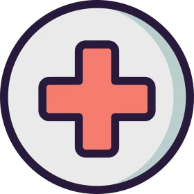 Medical Health Cross Symbol Minimalist Round Geometric Clipart Icon Design