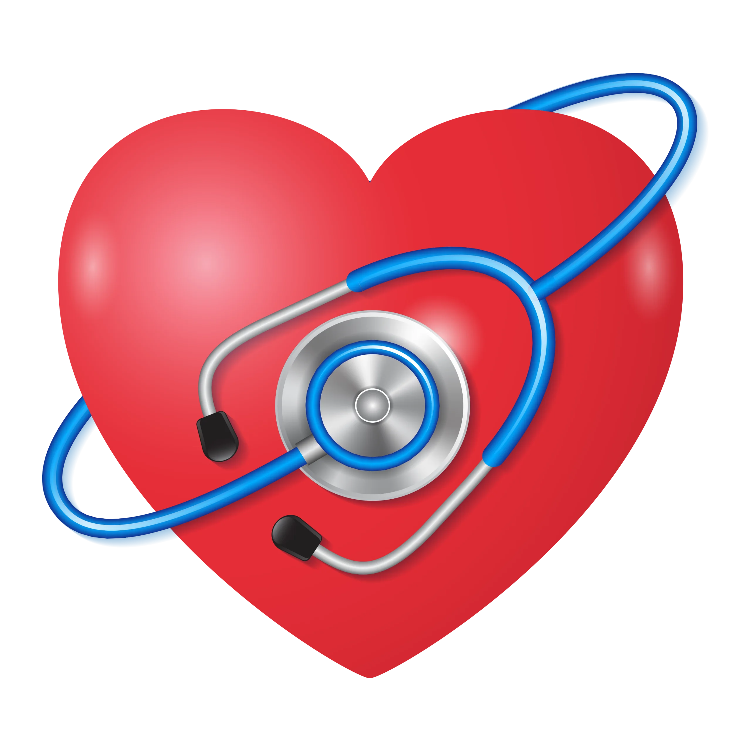 Medical Stethoscope Listening to Heart Health Wellness Clipart Illustration