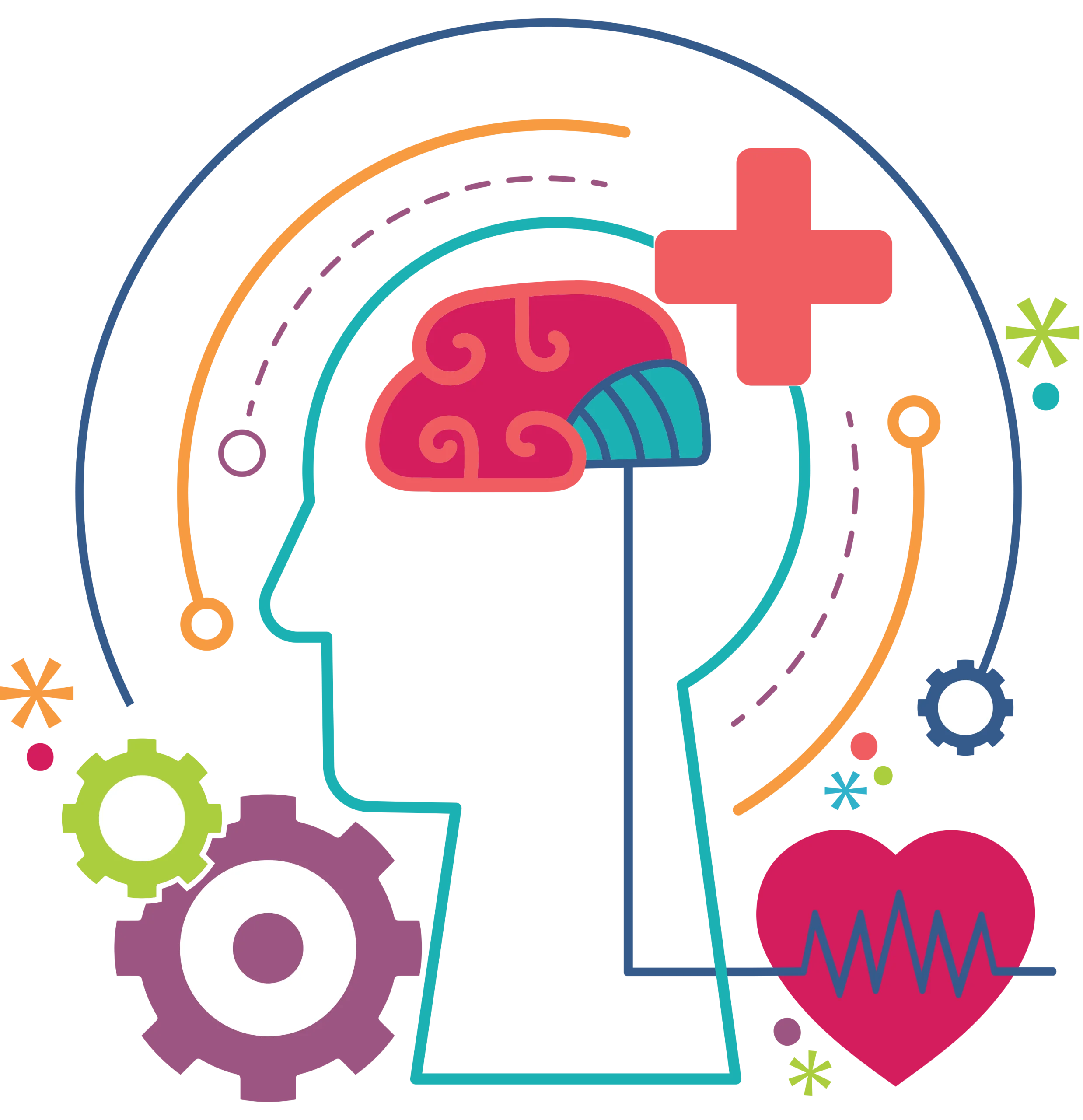 Mental Health and Wellness Holistic Approach Illustrated Clipart Design