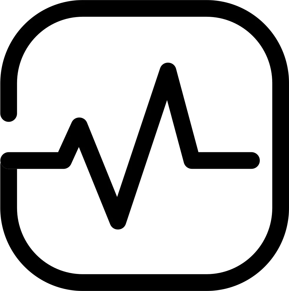 Minimalist Electrocardiogram Health Status Monitoring Clipart Icon Design