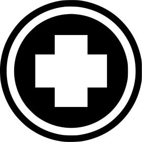 Minimalist Medical Cross Symbol Monochrome Healthcare Clipart Icon Design