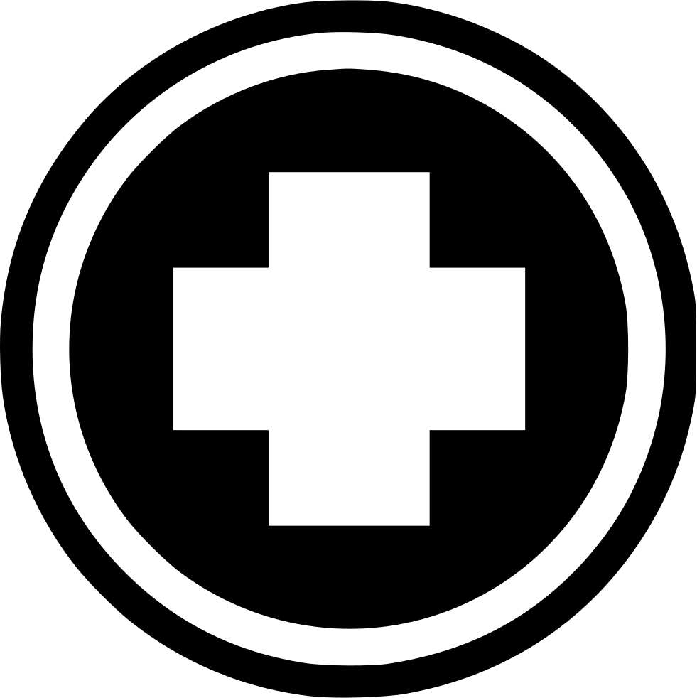 Minimalist Medical Cross Symbol Monochrome Healthcare Clipart Icon Design