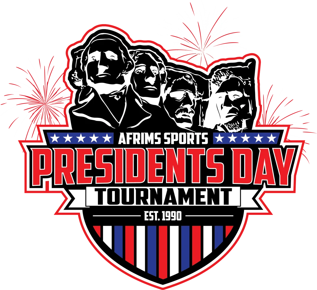 Affinis Sports Presidents Day Tournament Commemorative Clipart Design with Iconic Faces