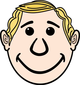 Cheerful Cartoon Dad Face Clipart with Blonde Hair and Warm Smile