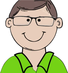 Cheerful Dad with Glasses Cartoon Character Clipart Design