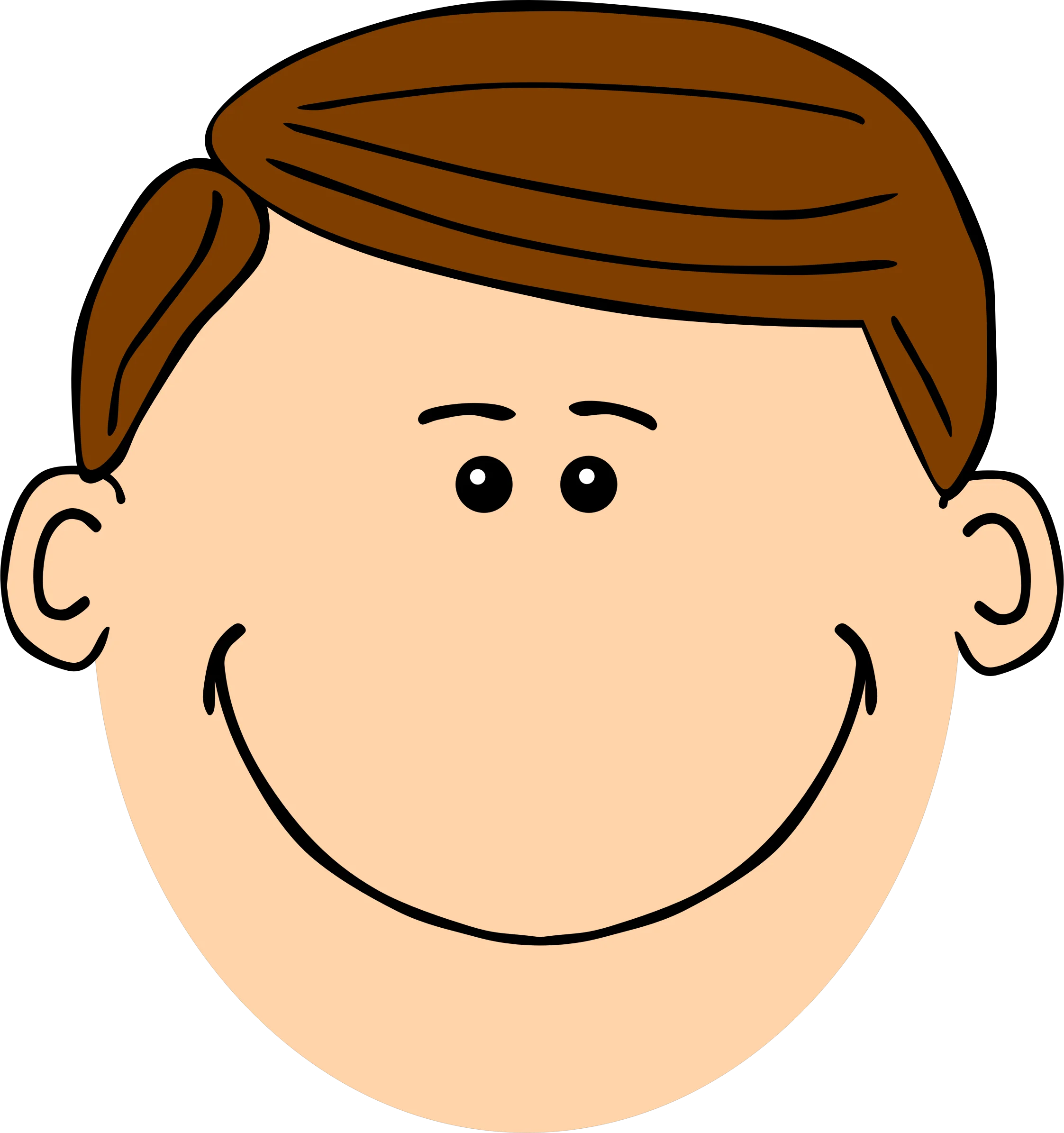 Cheerful Smiling Dad Face Cartoon Clipart Illustration for Family Graphics