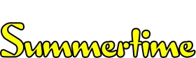 Cheerful Summertime Clipart with Playful Yellow Typography Design
