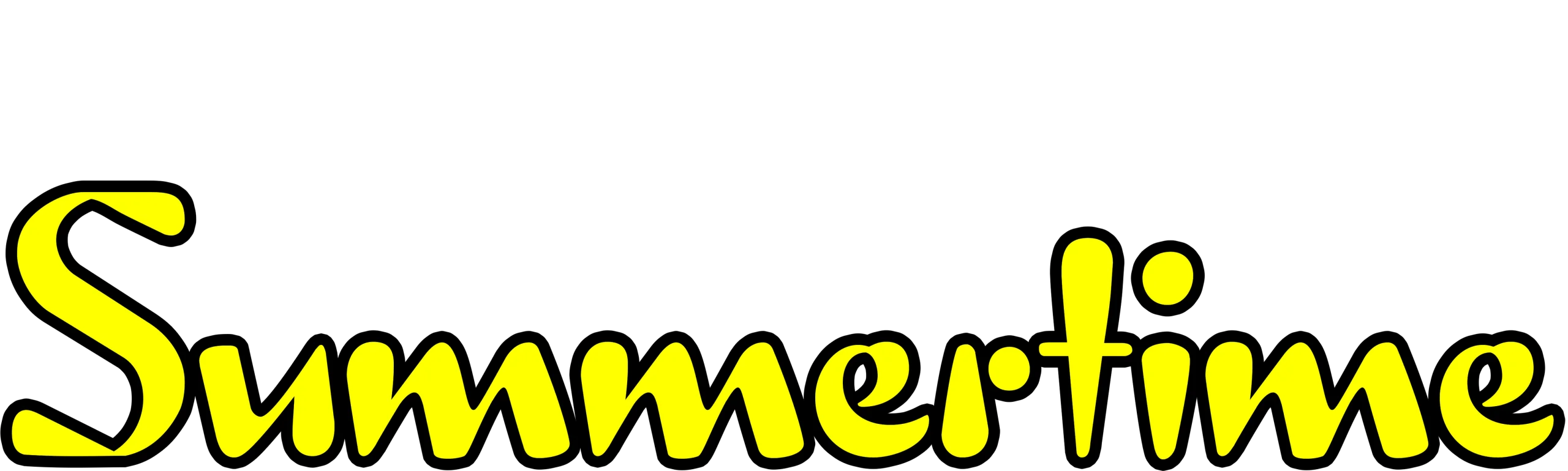 Cheerful Summertime Clipart with Playful Yellow Typography Design