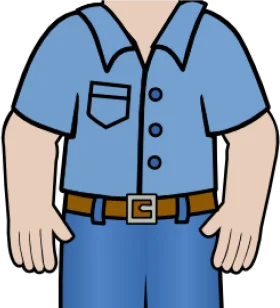 Classic Blue Uniform Clipart Illustration of Working Dad's Professional Attire