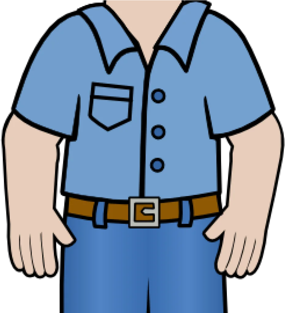 Classic Blue Uniform Clipart Illustration of Working Dad's Professional Attire