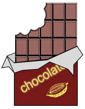 Delectable Chocolate Bar Clipart Illustration with Cocoa Bean Graphic Design