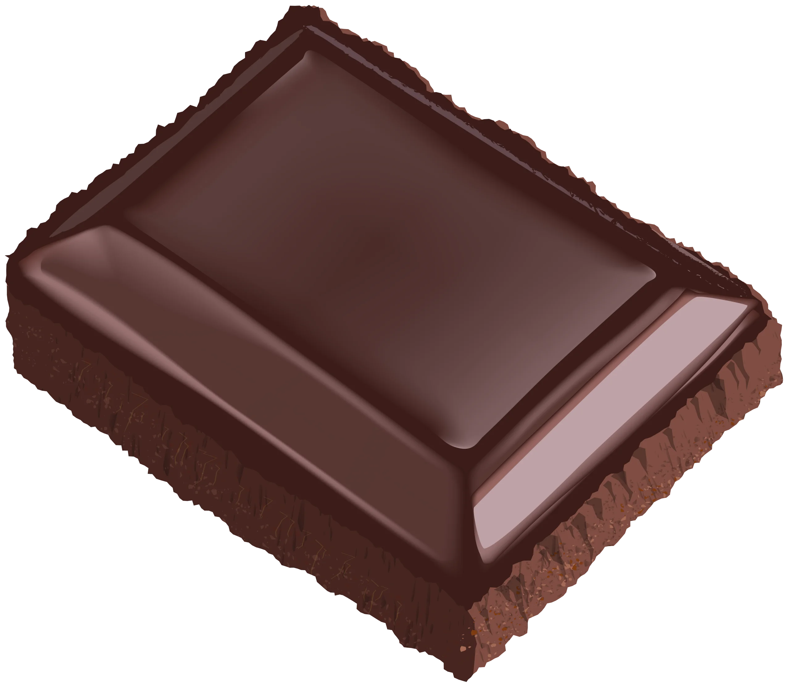 Delectable Dark Chocolate Block Clipart Illustration with Smooth Texture