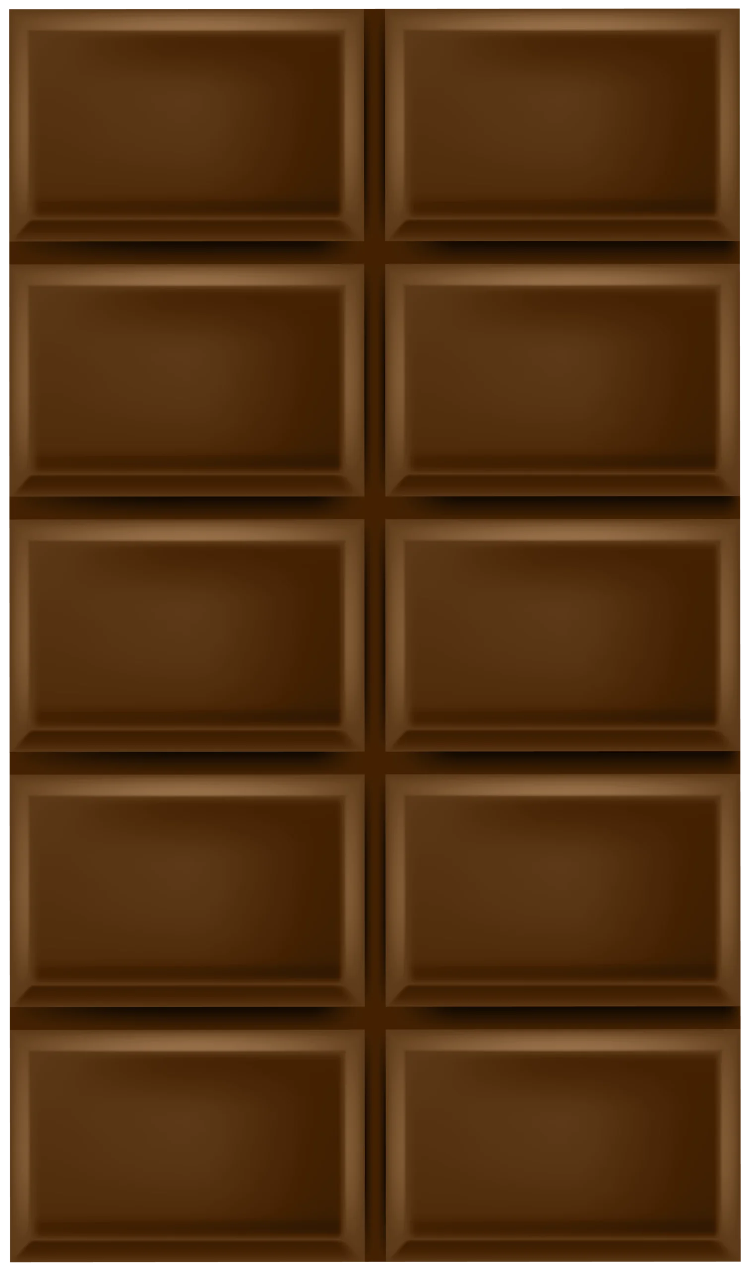 Delectable Milk Chocolate Bar Clipart - Smooth Rectangular Segments Design