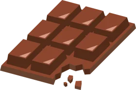 Delectable Milk Chocolate Bar Clipart with Broken Piece Illustration