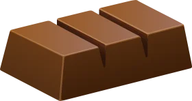 Delectable Milk Chocolate Bar Segment Clipart Illustration with Smooth Contours