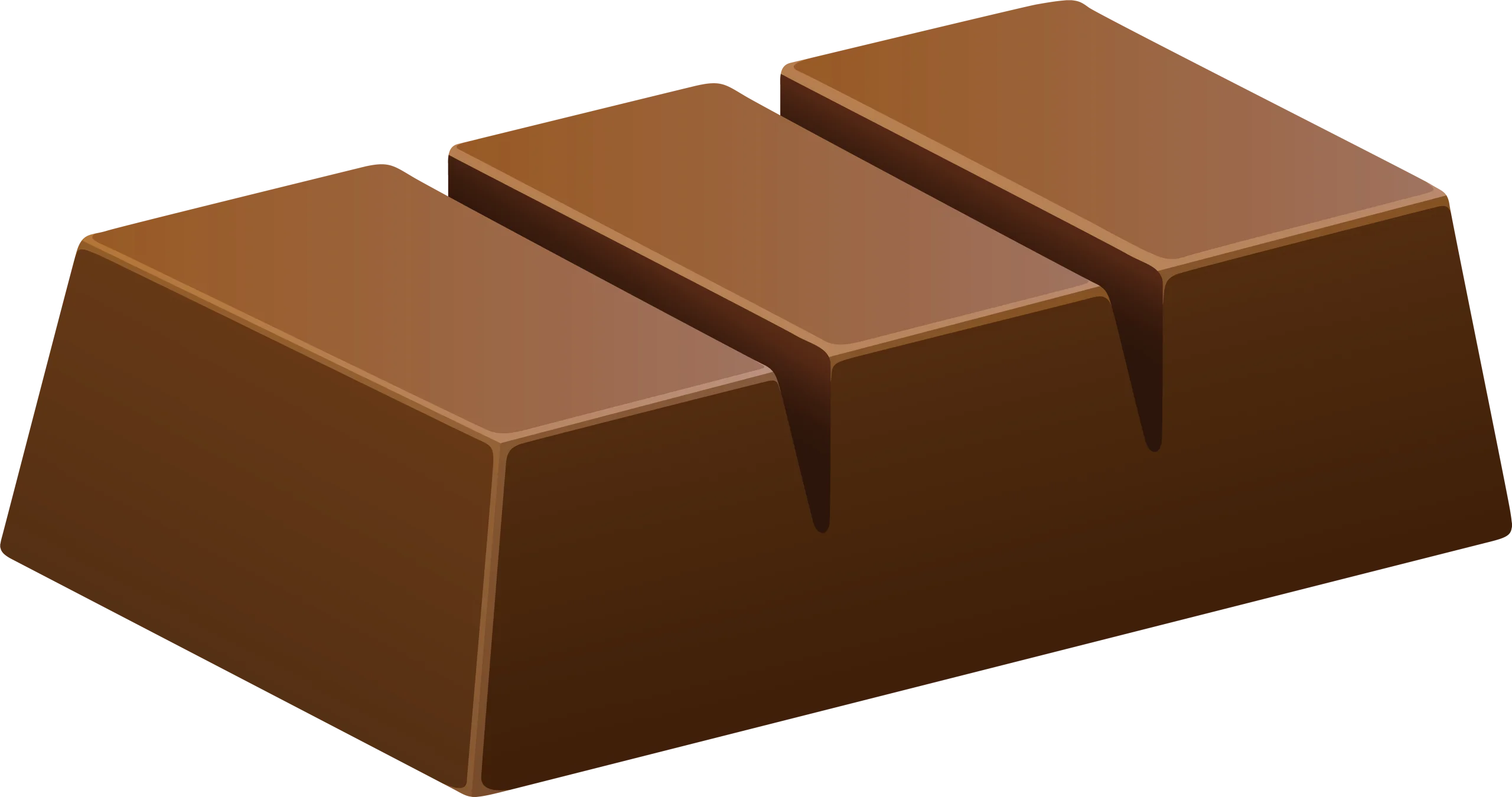 Delectable Milk Chocolate Bar Segment Clipart Illustration with Smooth Contours
