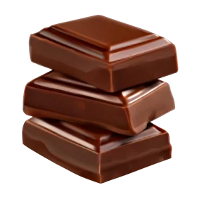 Delectable Stacked Chocolate Blocks Realistic Glossy Clipart Illustration