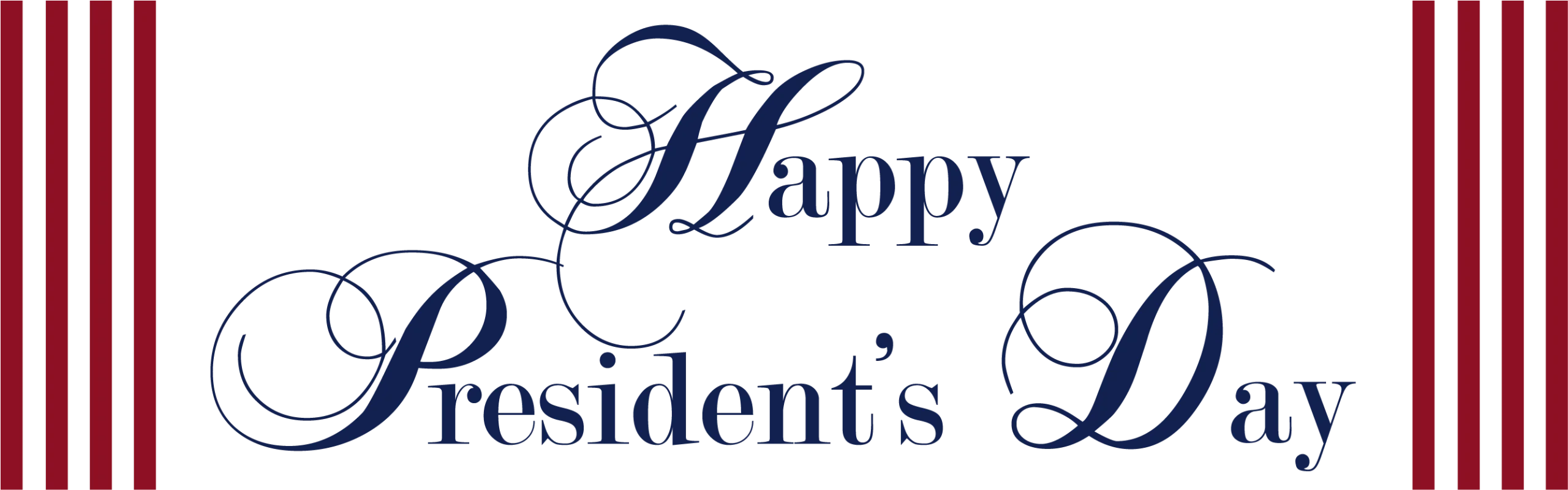 Elegant Navy Blue and White Presidents Day Celebration Clipart Design