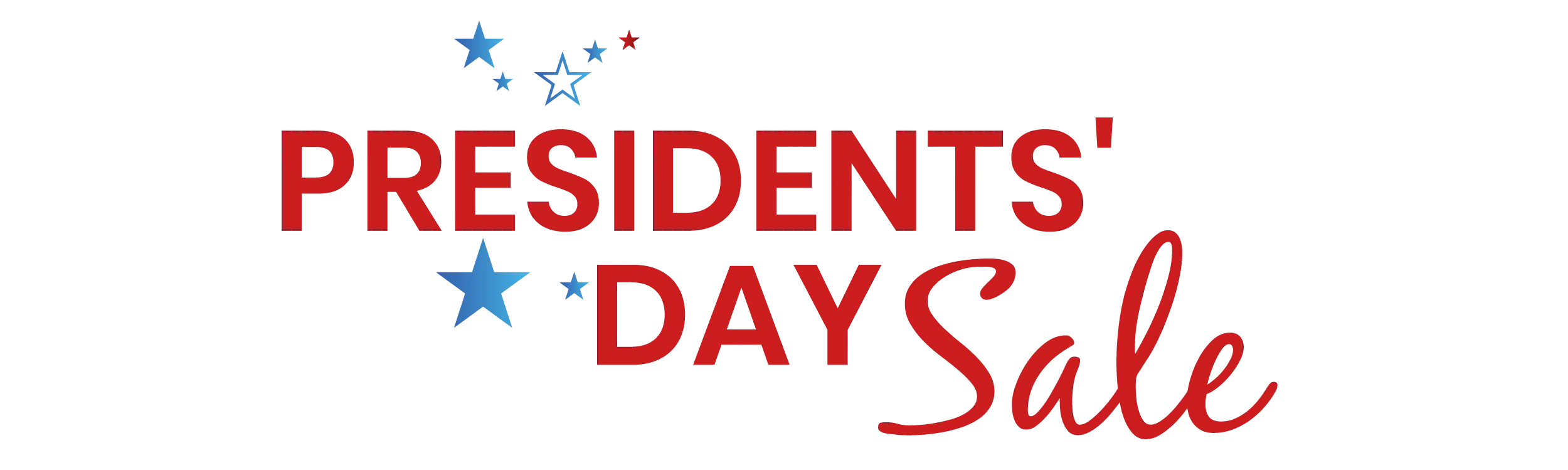 Elegant Presidents' Day Sale Clipart Design with Patriotic Stars and Typography
