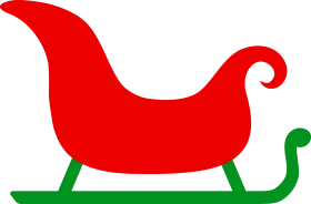 Festive Holiday Season Santa's Sleigh Simple Minimalist Clipart Design