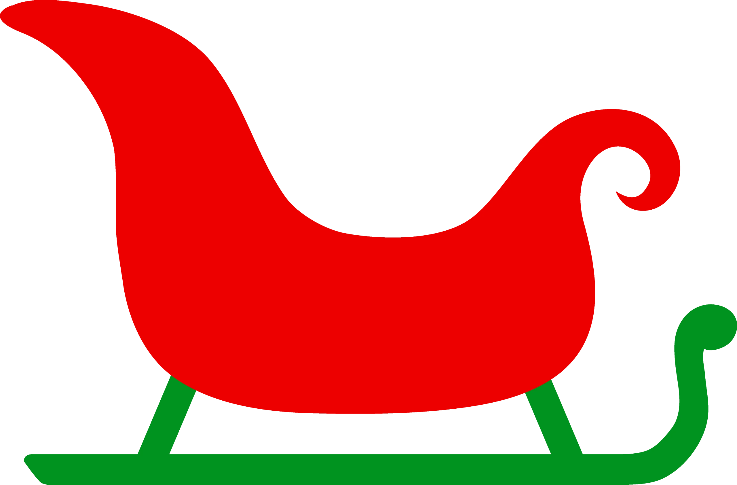 Festive Holiday Season Santa's Sleigh Simple Minimalist Clipart Design