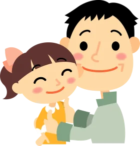 Heartwarming Family Moment: Father and Daughter Clipart Illustration of Love