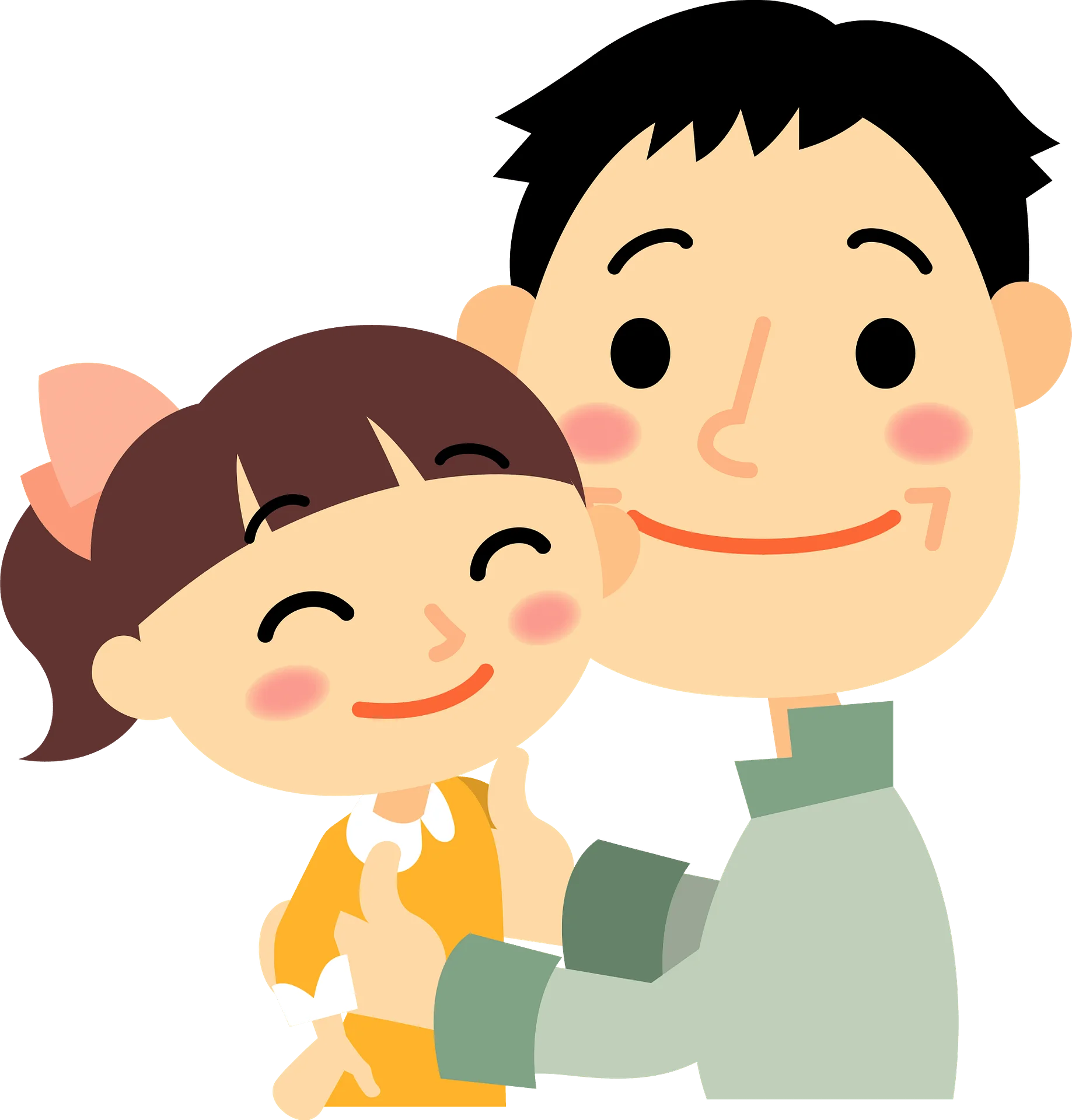 Heartwarming Family Moment: Father and Daughter Clipart Illustration of Love