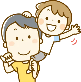 Heartwarming Father and Child Bonding Moment Cartoon Clipart Illustration