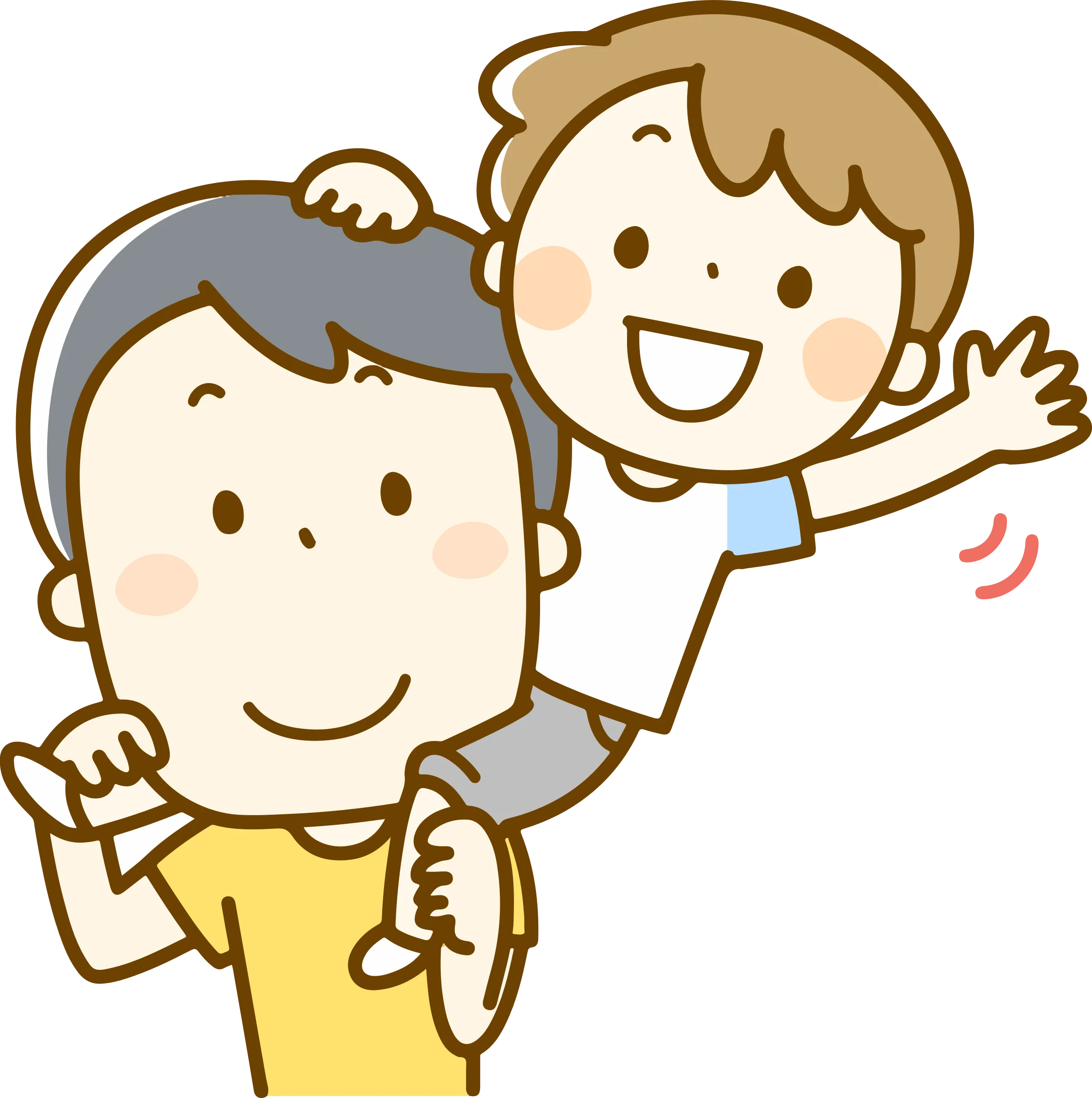 Heartwarming Father and Child Bonding Moment Cartoon Clipart Illustration