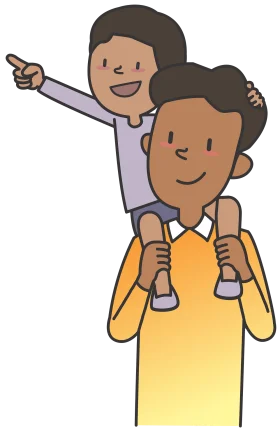 Heartwarming Father and Child Moment Illustrated in Cute Family Clipart Design