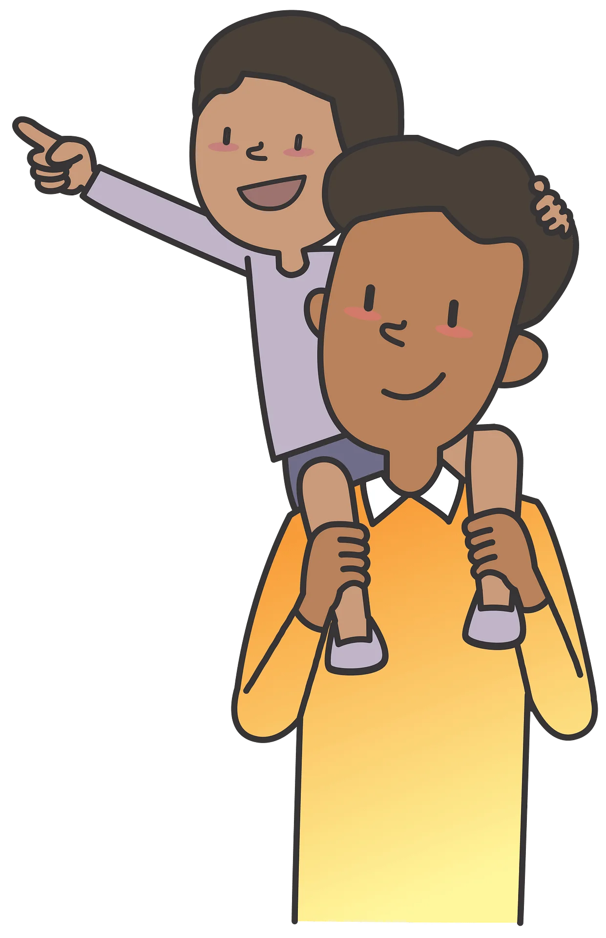 Heartwarming Father and Child Moment Illustrated in Cute Family Clipart Design