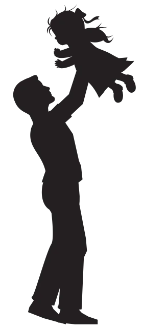 Heartwarming Father and Child Silhouette Clipart Illustration of Parental Love