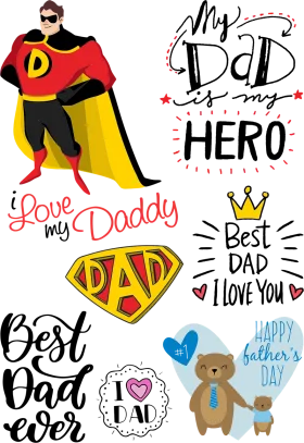Heartwarming Superhero Dad Clipart Collection Celebrating Fatherhood Love