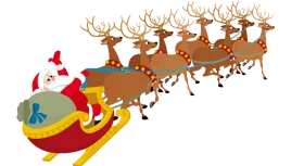 Magical Christmas Eve Journey: Santa's Festive Sleigh Clipart Illustration