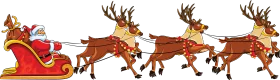Magical Christmas Journey: Santa's Festive Sleigh Ride Clipart Illustration