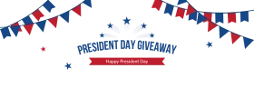 Patriotic President's Day Giveaway Celebration Clipart Design with Festive Bunting
