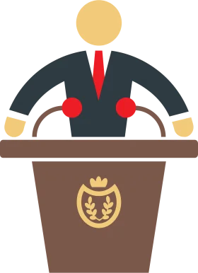 Presidential Podium Silhouette Clipart - Official State Address Graphic Design