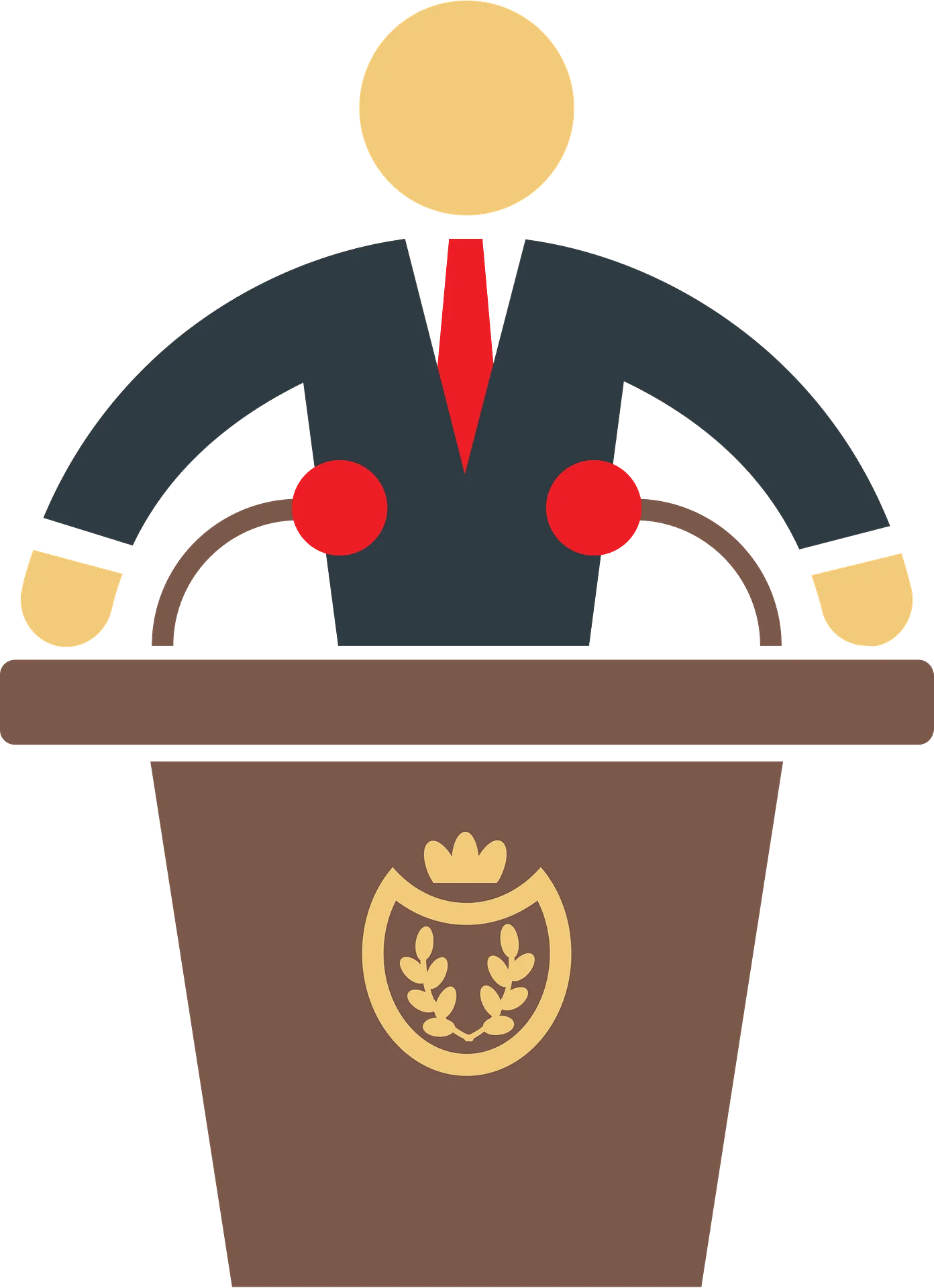 Presidential Podium Silhouette Clipart - Official State Address Graphic Design