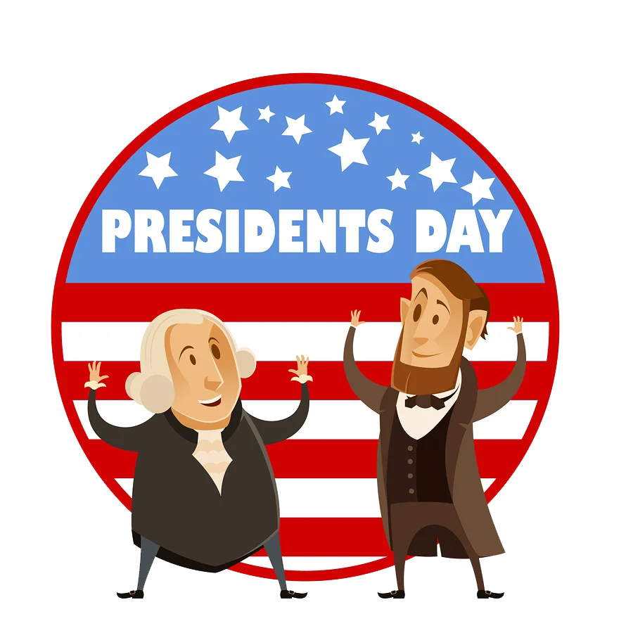 Presidents Day Patriotic Cartoon Clipart Celebrating American Leadership