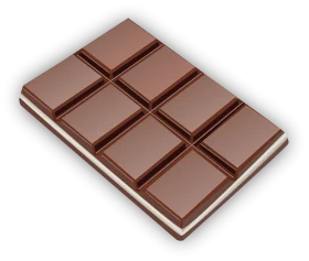Realistic Milk Chocolate Bar Clipart with Clean Segmented Design