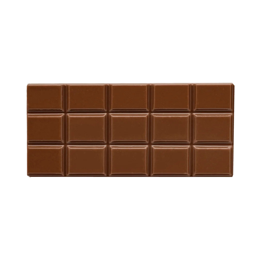 Realistic Milk Chocolate Bar Clipart with Smooth Segmented Texture Design