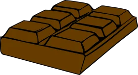 Rich Brown Chocolate Bar Clipart Illustration with Segmented Squares