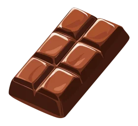 Rich Chocolate Bar Clipart Illustration with Glossy Segmented Design
